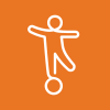 Icon of a balancing stick figure
